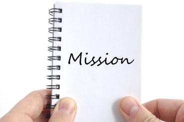 Mission text concept isolated over white background
