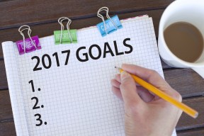 2017 Goals / New year resolutions, plans and aspirations list concept