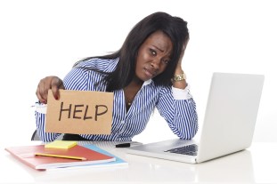 Stressed woman manager