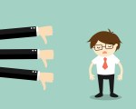 Business concept, businessman get bad feedback.