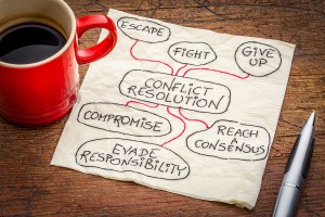 conflict resolution strategies - doodle on a cocktail napkin wit