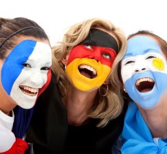 Football fans portrait